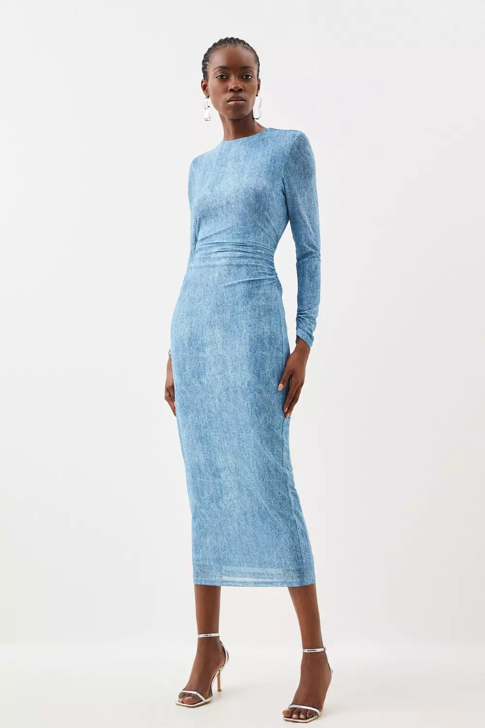 Denim bodycon midi dress best sale